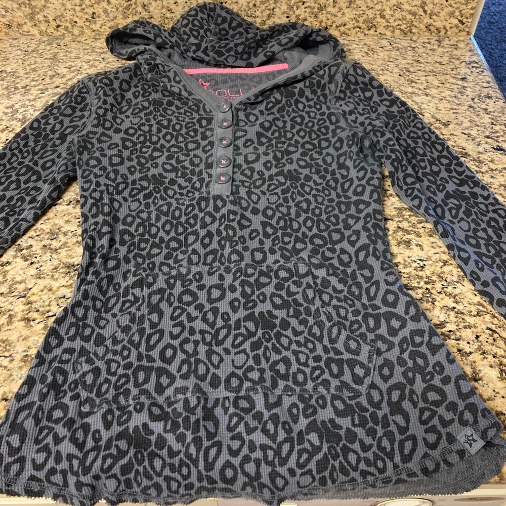 Nollie juniors medium ribbed hooded long sleeve top